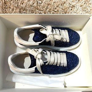 Alexander McQueen Blue - oversized glitter sneaker 36.5